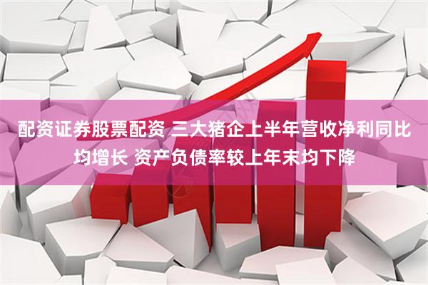 配资证券股票配资 三大猪企上半年营收净利同比均增长 资产负债率较上年末均下降