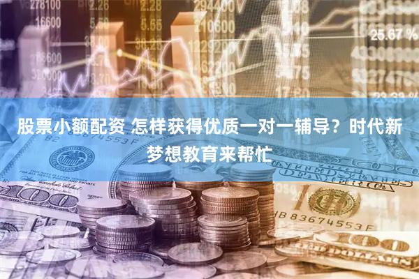 股票小额配资 怎样获得优质一对一辅导？时代新梦想教育来帮忙